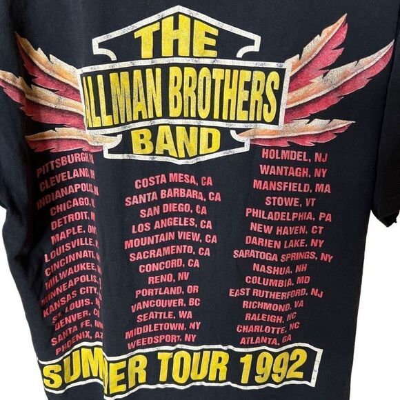 VTG 1992 The Allman Brothers Band Tour T Shirt Large - Picture 5 of 6